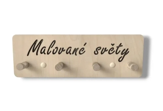 Dřevěný věšák - Malované světy